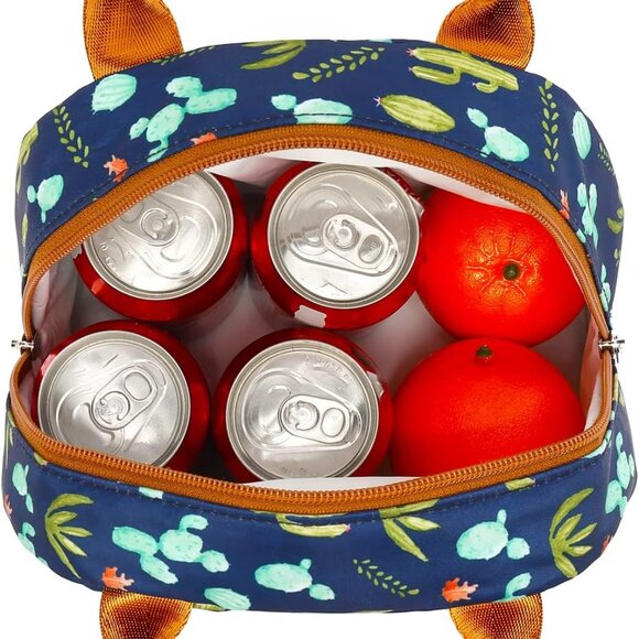 Insulated Lunch Cooler Bag - Tote Bag Organizer for Women/Men, Cactus - Picture 7 of 8